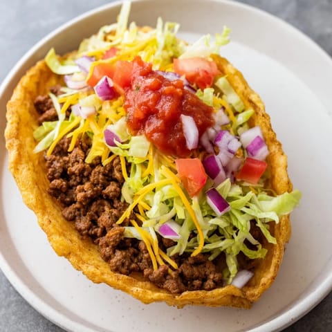 A close-up of delicious American-style tacos showcasing the vibrant toppings and seasoned meat filling.