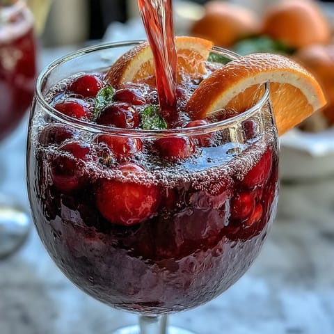 A colorful party punch featuring scoops of sherbet and bubbling Sprite, garnished with fresh citrus slices for festive flair.