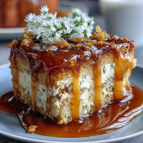 Bright and tender dandelion honey cake topped with zesty lemon glaze, offering a sweet-tart flavor and moist texture.  