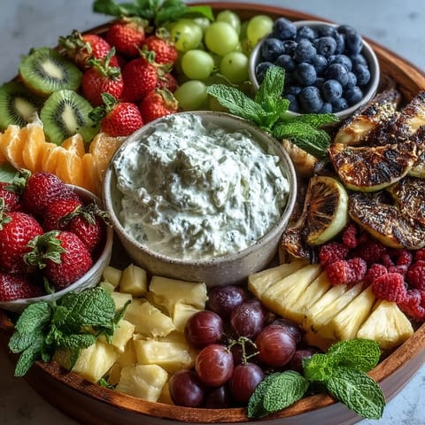 Rainbow fruit table coconut whipped