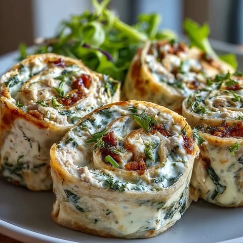 Turkey, Cheese & Spinach Tortilla Pinwheels: Bite-sized rolls filled with turkey, cheese, and spinach—perfect for easy party appetizers or lunchbox snacks.