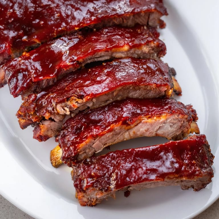 These savory BBQ Ribs feature tender, fall-off-the-bone meat, covered in a smoky, rich barbecue glaze.