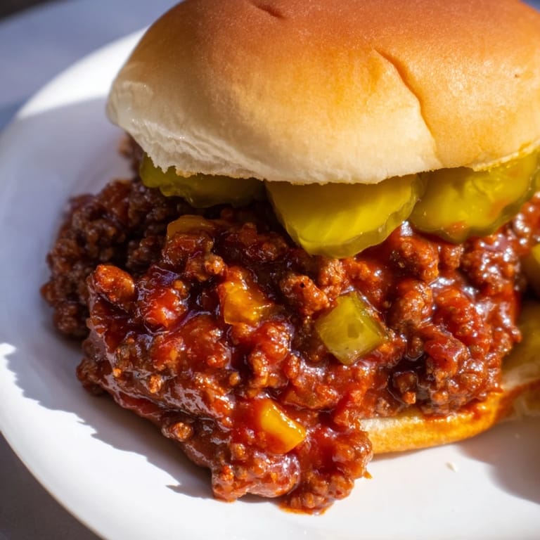 Steaming hot Sloppy Joes, a classic American comfort food overflowing with flavorful ground beef and sauce.