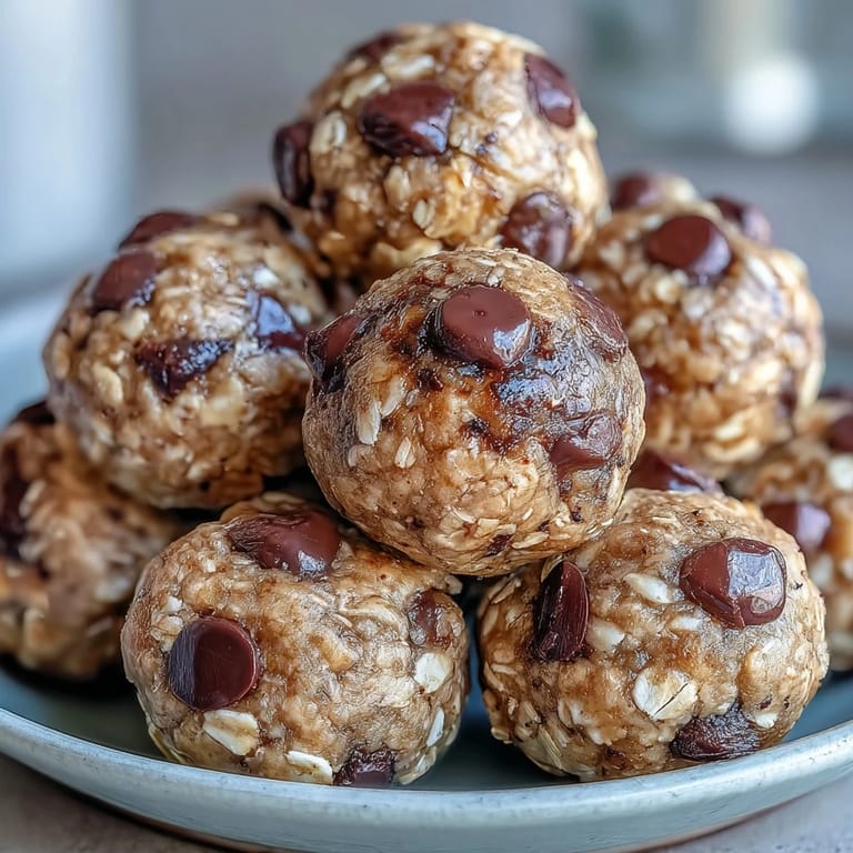 Deliciously ripe Banana Chocolate Chip Energy Balls, a hearty, protein-packed treat.