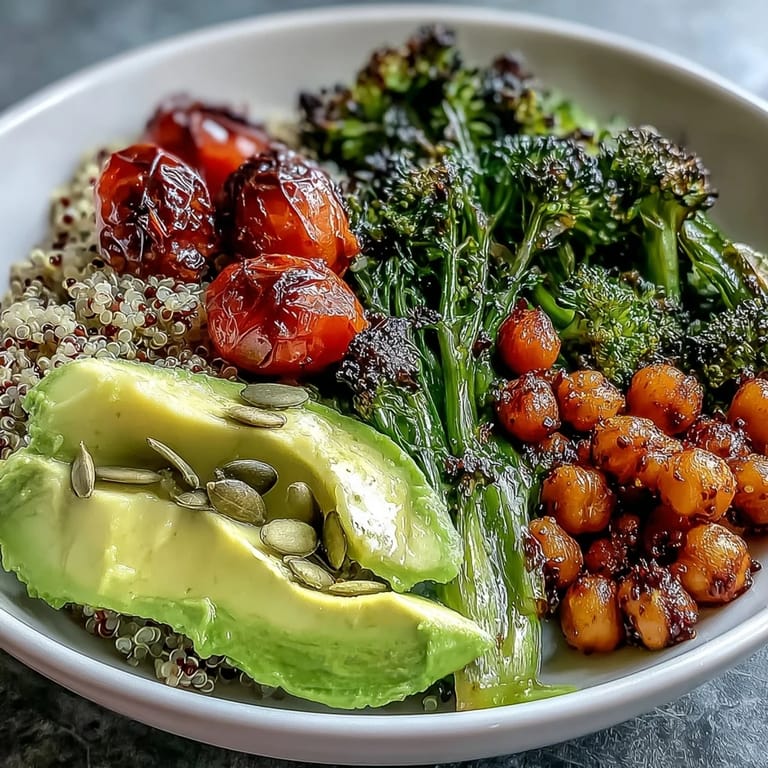 Drizzled with tahini dressing, this nourishing Vegetable and Legume Bowl makes a perfect vegetarian dinner.