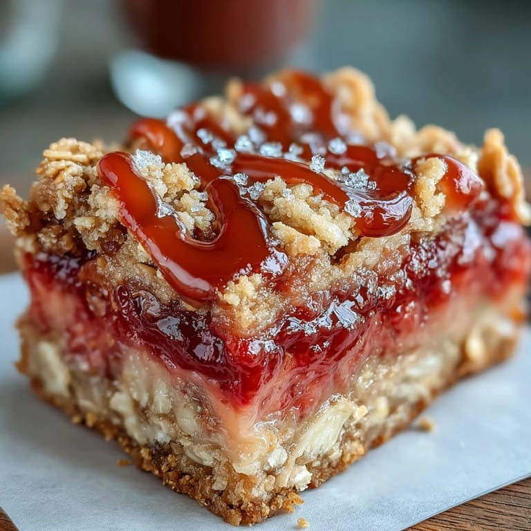 Deliciously rustic strawberry rhubarb bars, a perfect spring dessert treat.