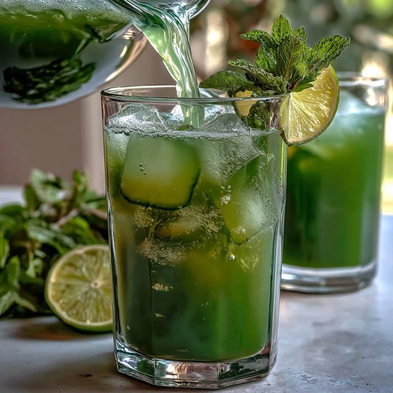 Refreshing Green Detox Cucumber Mint Agua Fresca ready for a healthy summer sip.