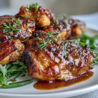 Honey mustard chicken with green beans, golden and glazed, served with crisp-tender green beans in a savory honey-Dijon sauce.