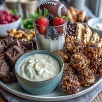 Colorful soccer team snack cups with fresh fruit, creamy yogurt, and crunchy granola, perfect for game day treats.